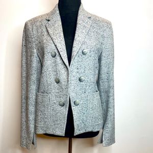Theory Light Grey Wool Blend Jacket w/Open Front and Patch Pockets Size 12